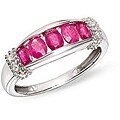 14k White Gold Ruby and Diamond Accent Ring
