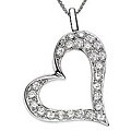 14k Gold 2ct TDW Diamond Open Heart Necklace (H-I-J, I1-2)