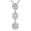 14k Gold 1/2ct TDW Diamond Triple Cluster Necklace (I-J, I1-2)
