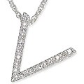 14k Gold 1/10ct TDW Diamond Initial 'V' Necklace