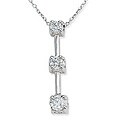 14k Gold 1/4ct TDW Diamond 3-stone Necklace (I-J-K, I2-3)