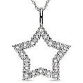 14k White Gold 1/10ct TDW Diamond Star Necklace
