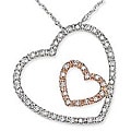 14k Gold 1/5ct TDW Diamond Double Heart Necklace