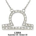 14k Gold 1/5ct TDW Diamond Zodiac Libra Necklace
