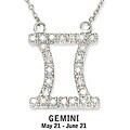 14k Gold 1/6ct TDW Diamond Zodiac Gemini Necklace