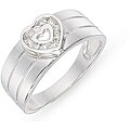 14k White Gold 1/6ct TDW Diamond Heart Ring