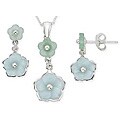 Sterling Silver Green Aventurine Jewelry Set