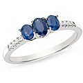 14k White Gold Sapphire and Diamond Ring
