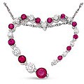 14k Gold 1/5ct TDW Diamond Ruby Heart Necklace