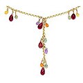 14k Gold Tourmaline and Multicolor Sapphire Necklace