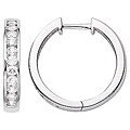 14k White Gold 1ct TDW Diamond Hoop Earrings (H-I, I1-I2)