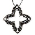 14k Gold 1/10ct TDW Black/ White Diamond Star Necklace