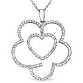 14k Gold 1/2ct TDW Diamond Heart/ Flower Necklace (H-I-J, I1-I2)