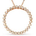 14k Gold 1/4ct TDW Diamond Spiral Wire Pendant