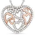 14k Two-tone Gold 1/2ct TDW Diamond Heart Necklace (H-I-J, I1-I2)