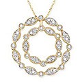 14k Gold 1/2ct TDW Diamond Circles Necklace (I-J, I2-I3)