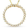 14k Gold 1/4ct TDW Diamond Spiral Circle Necklace (H-I-J, I1-I2)