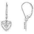 14k Gold 1/4ct TDW Diamond Heart Earrings (H-I-J, I3)