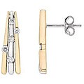 14k Two-tone Gold 1/3ct TDW Diamond Earrings (H-I-J, I2-I2)