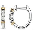 14k Two-tone Gold 1/4ct TDW 3-stone Diamond Earrings (H-I-J, I1-I2)