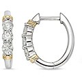 14k Two-tone Gold 1ct TDW 3-stone Diamond Earrings (G-H-I, I1-I2)