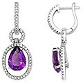 14k Gold Amethyst and 5/8ct TDW Diamond Earrings (H-I-J, I1-2)
