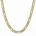 14k Yellow Gold Overlay 24-inch Figaro Chain