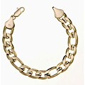 14k Yellow Gold Overlay 8-inch Figaro Bracelet 12mm