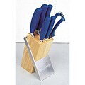 7-piece Blue Grip Knife Set with Block