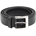 Prada Men's Black Leather Silver Buckle Belt