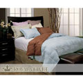 Royal Velvet Chocolate/ Blue Reversible Down Comforter Set