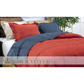 Royal Velvet Navy/ Brick Reversible Down Comforter Set
