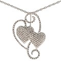Maddy Emerson Sterling Silver Diamond Double Heart Necklace