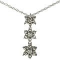 Maddy Emerson Sterling Silver Diamond Flower Dangle Necklace
