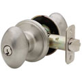 Egg Shaped Keyed Doorknob with Satin Nickel Finish