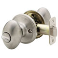 Egg Shaped Satin Nickel Doorknob with Lock