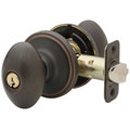 Egg Shaped Keyed Doorknob with Oil Rubbed Finish