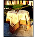 Palm Tree Green/ Camel Tablecloth (71 in. x 106 in.)
