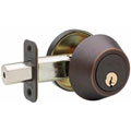Single Cylinder Deadbolt Lock with Bronze Finish