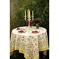 Raspberry Red/ Green Tablecloth (71 in. x 71 in.)