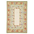 Hand-hooked Acorn Border Cool Wool Rug (5' x 8')