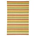 Hand-hooked Marigold Stripe Wool Rug (3'6 x 5'6)
