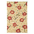 Hand-hooked Vintage Floral Red Wool Rug (2'3 x 7'10)