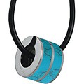 Stainless Steel Oval Turquoise Pendant Necklace