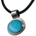Stainless Steel Oval Turquoise Necklace