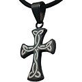 Stainless Steel Black Celtic Cross Pendant Necklace