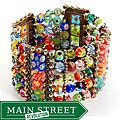 Sweet Romance Tango Millefiori Glass Cuff Bracelet