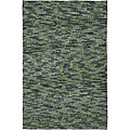 Hand-woven Earthtone Black Wool Rug (3'6 x 5'6)