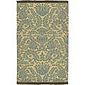 Hand-woven Santa Fe Teal Wool Rug (8 ' x 11')
