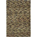 Hand-woven Earthtone Moss Wool Rug (8' Square)